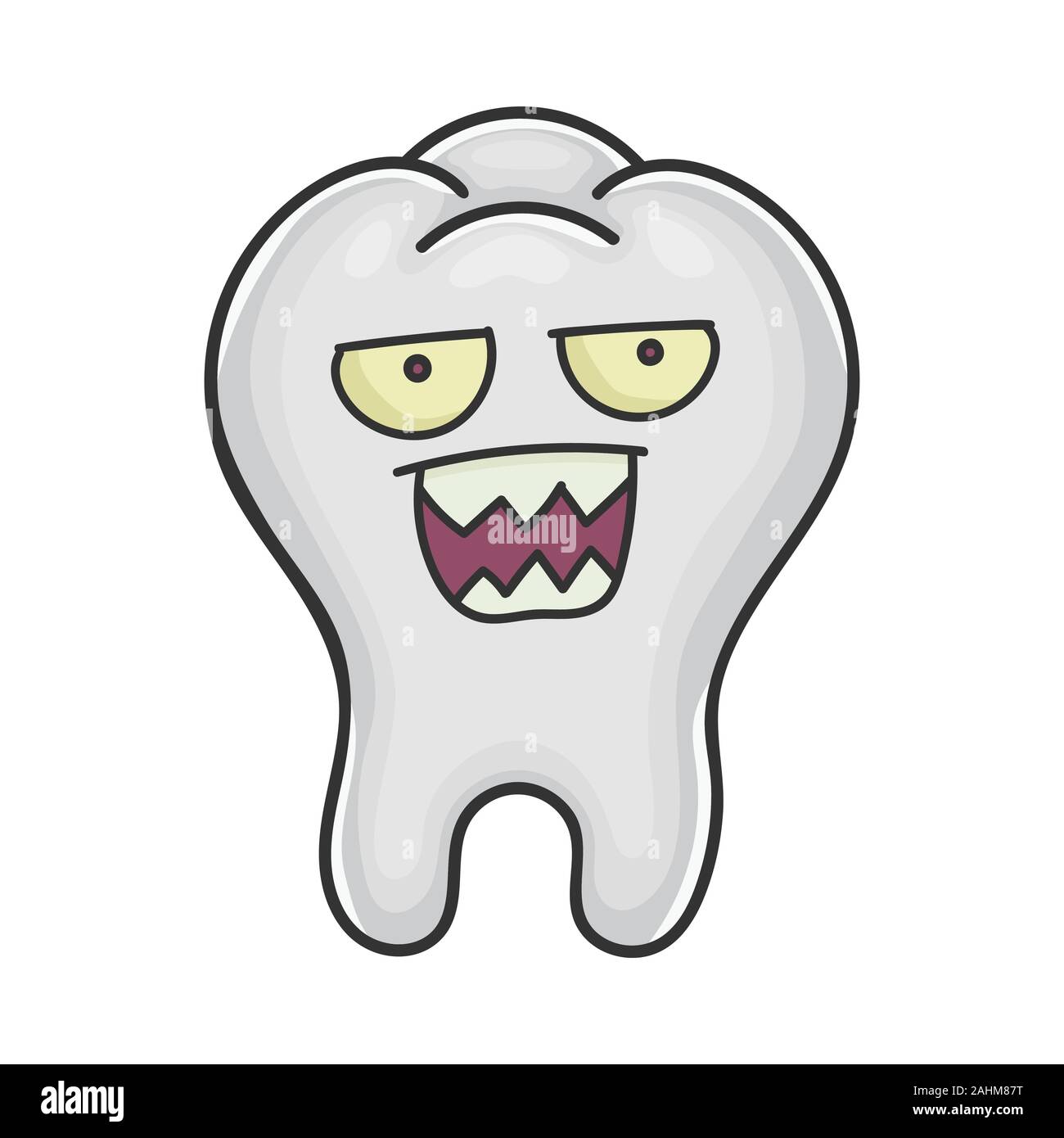 Angry tooth cartoon isolated on white Stock Vector Image & Art - Alamy