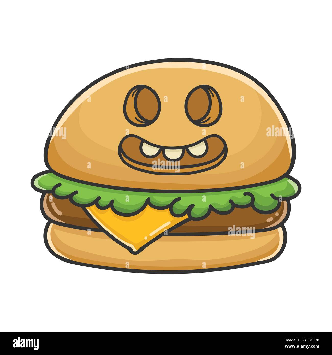 Happy burger illustration isolated on Stock Vector Image & Art - Alamy
