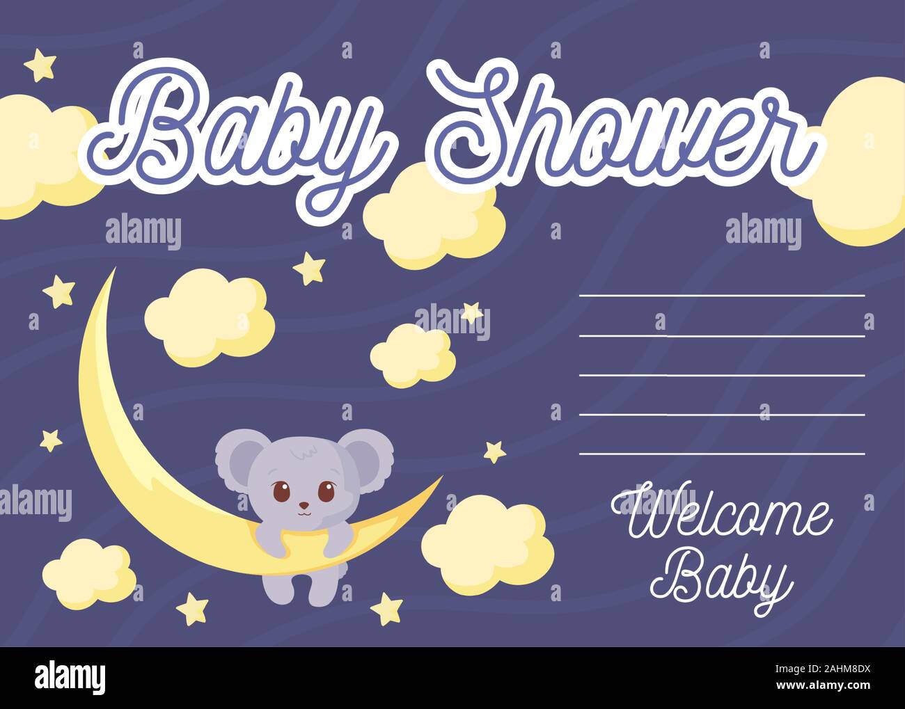 koala cartoon design, Baby shower invitation party card and decoration ...