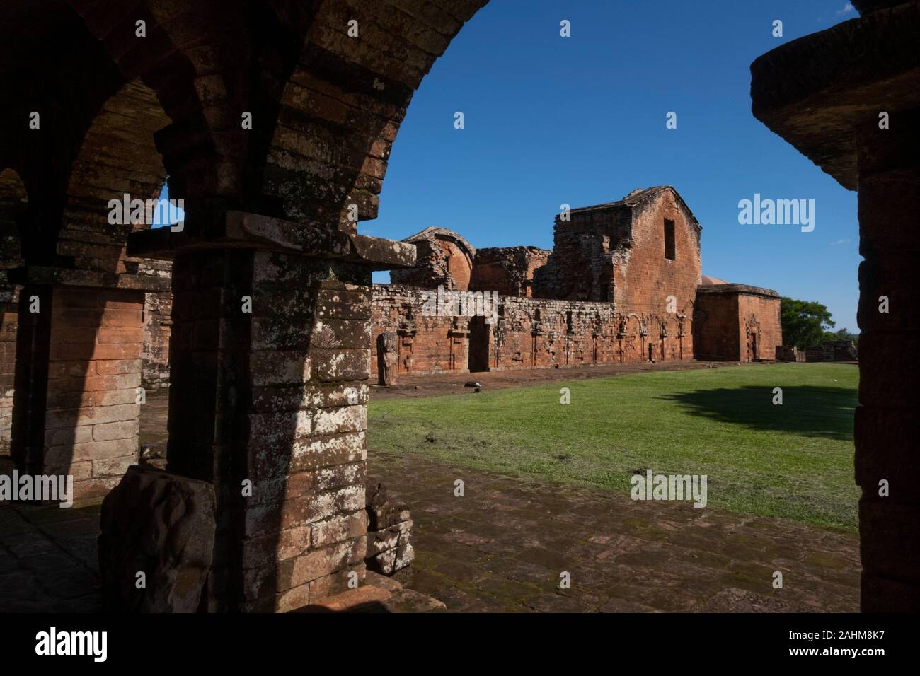 Ruins of the Jesuit mission of the Holy Trinity of Parana, Trinidad in Itapua, Paraguay Stock Photo