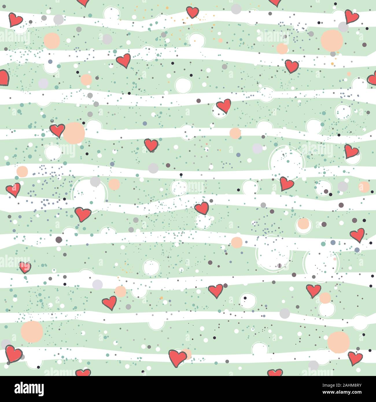 Hand Drawn Heart seamless Pattern. Vector Illustration Stock Vector ...