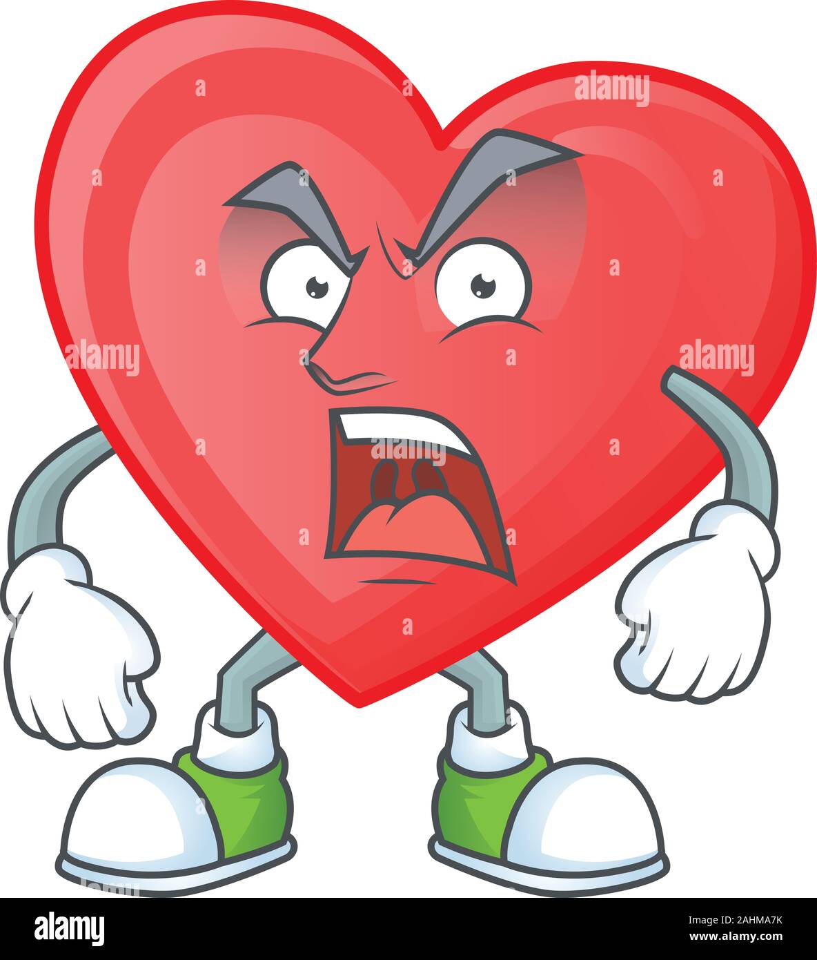 angry face of red love cartoon character style Stock Vector Image & Art -  Alamy
