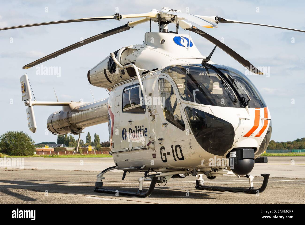 A Mcdonnell Douglas Md902 Helicopter Of The Belgian Federal Police Stock Photo Alamy