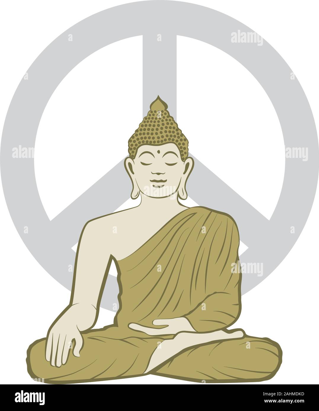 Buddha and peace symbol Stock Vector Image & Art - Alamy