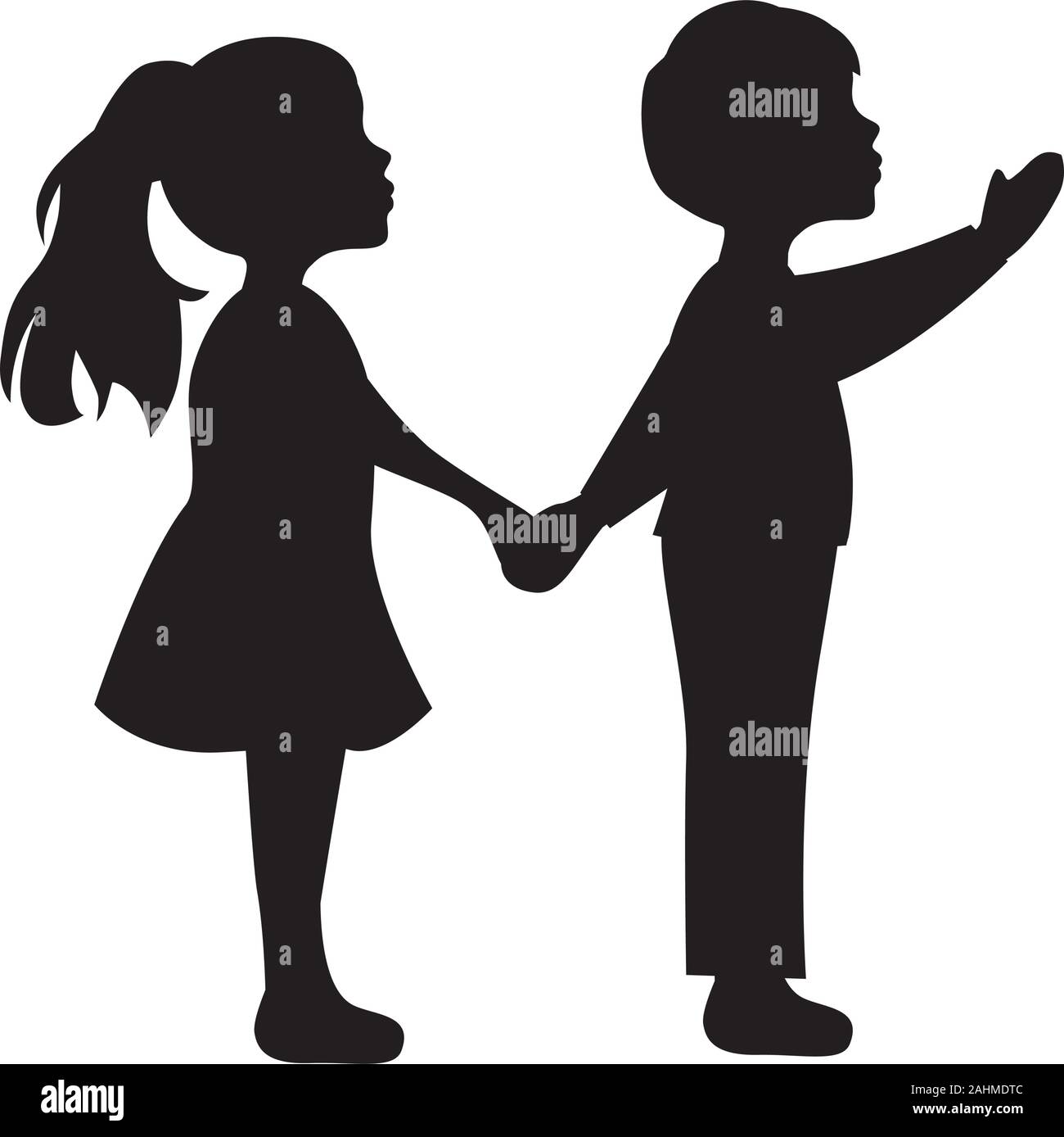 Little Boy And Girl Standing Holding Hands Vector Illustration Stock Vector Image Art Alamy Little Boy And Girl Standing Holding Hands Vector Illustration Stock Vector Image Art Alamy