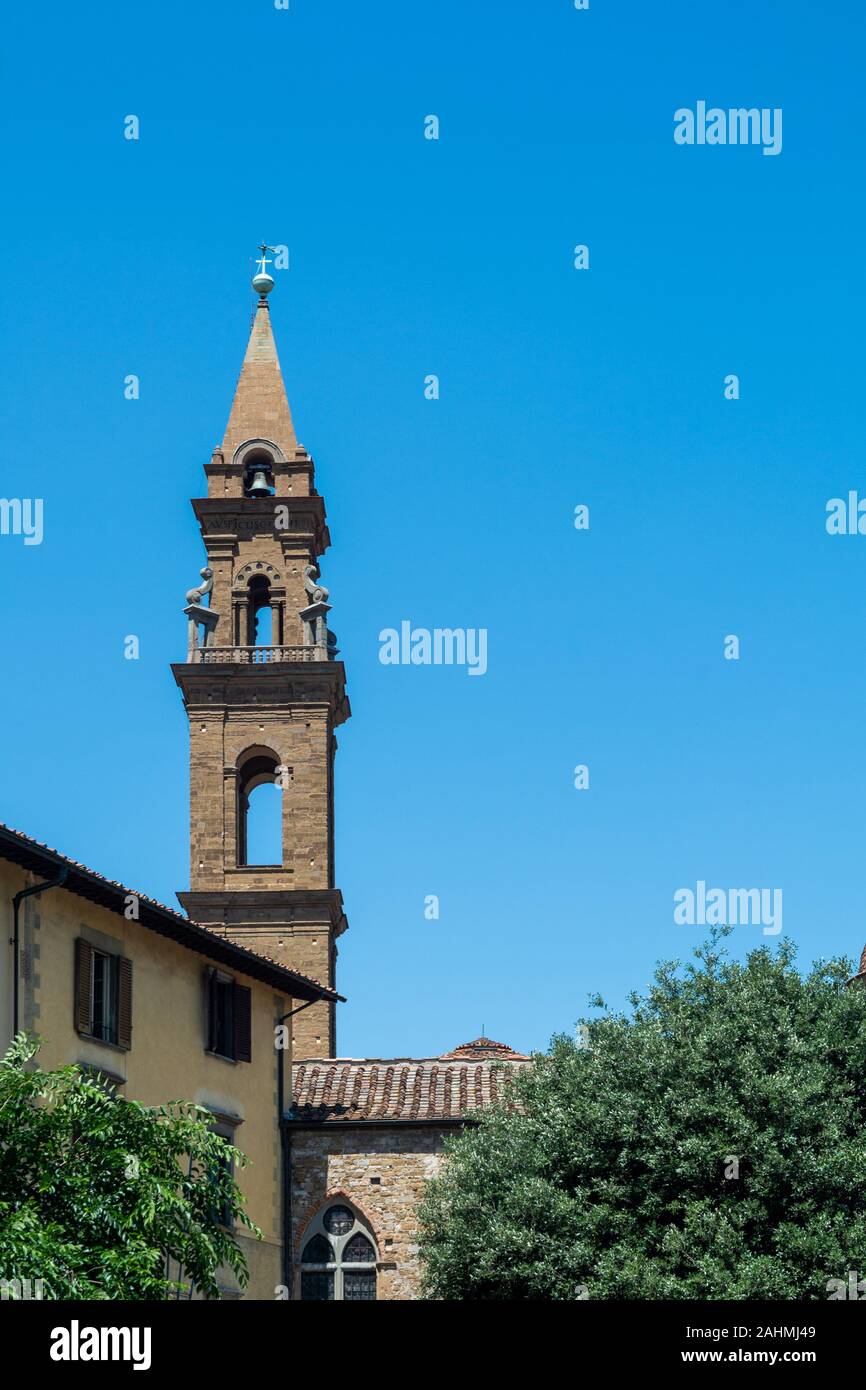 The Basilica di Santo Spirito (Basilica of the Holy Spirit) is a church facing the square with the same name. The interior of the building is one of t Stock Photo
