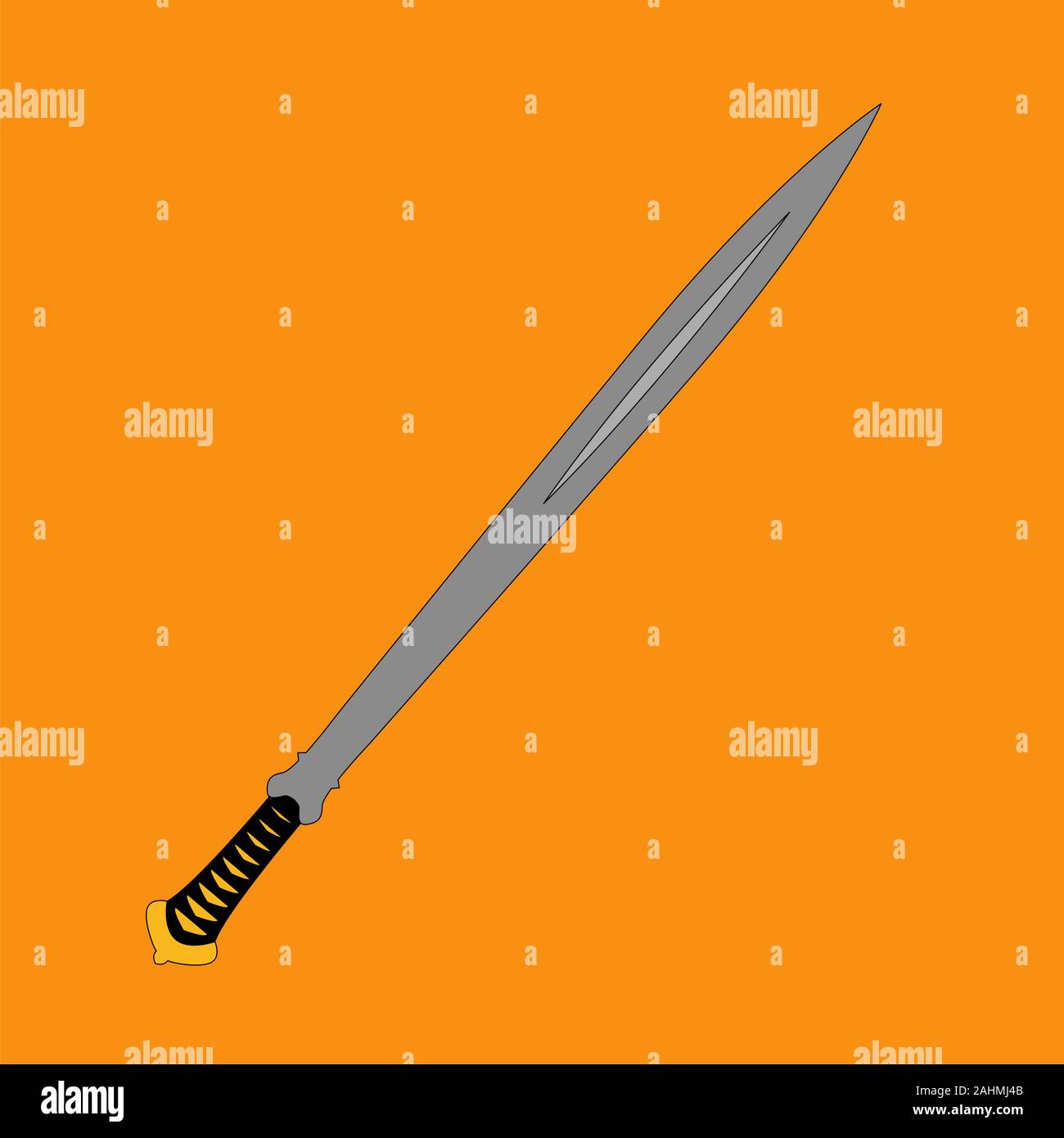 Sword set in flat vector style. knife, blade, steel, Cartoon, cute, flat, color full, editable. For game, poster, children book. Stock Vector