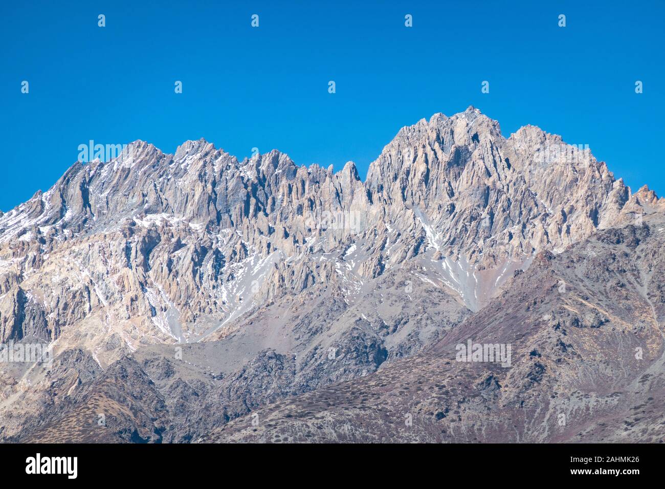 A beautiful folded rock mountain formation in the deserts of the ...