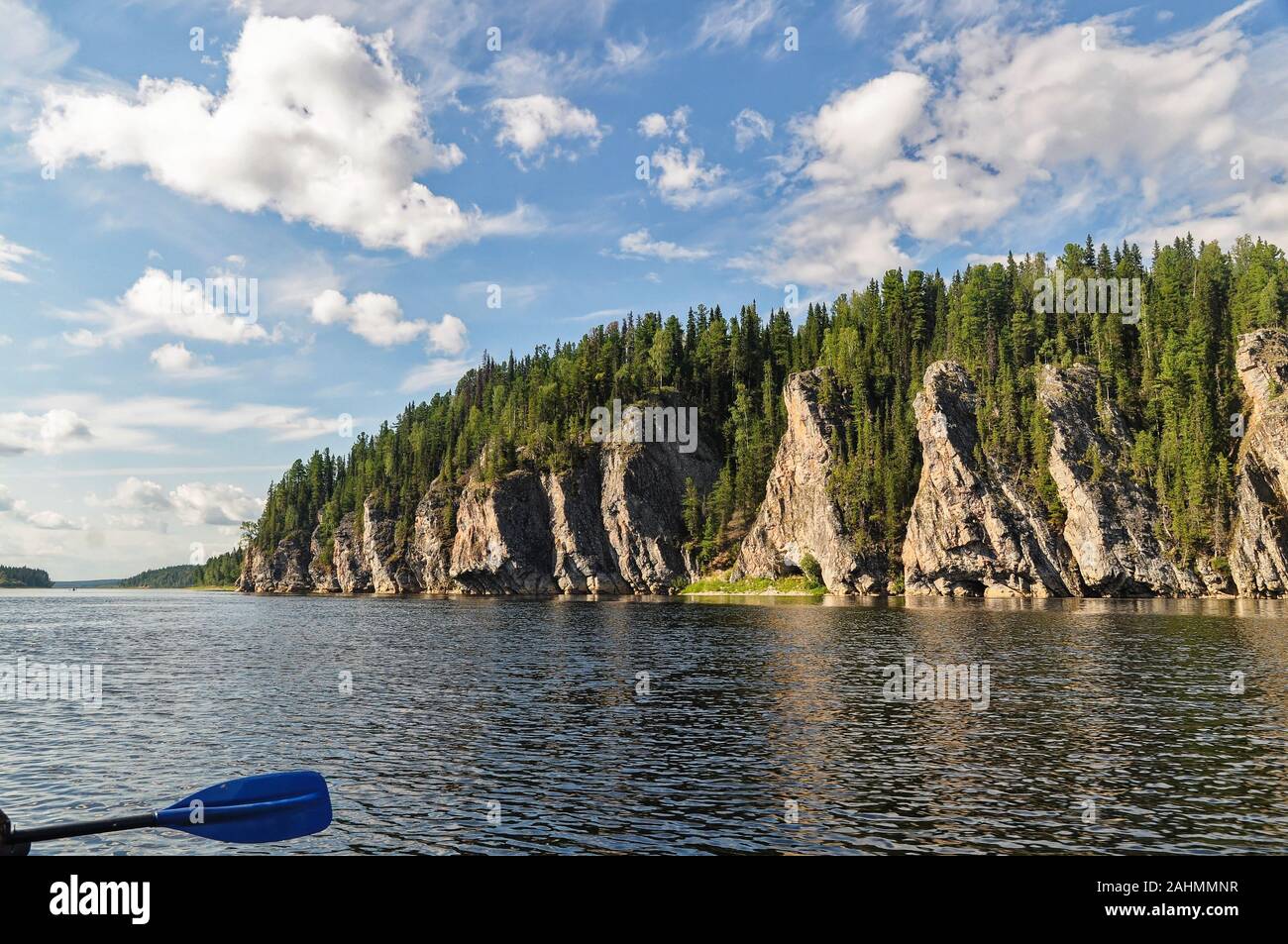 'Komi Virgin Forests' - a UNESCO World Heritage Site. Schugor River in the Yugyd VA National Park, Komi Republic, Northern Urals. Russia. Stock Photo