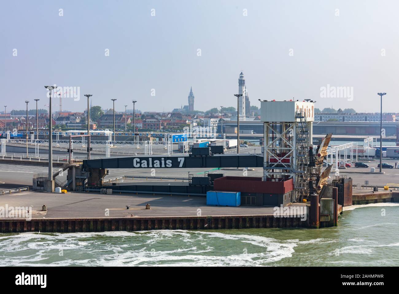 Calais, France; 20th May 2018; Empty Ferry Berth in the Port Stock Photo