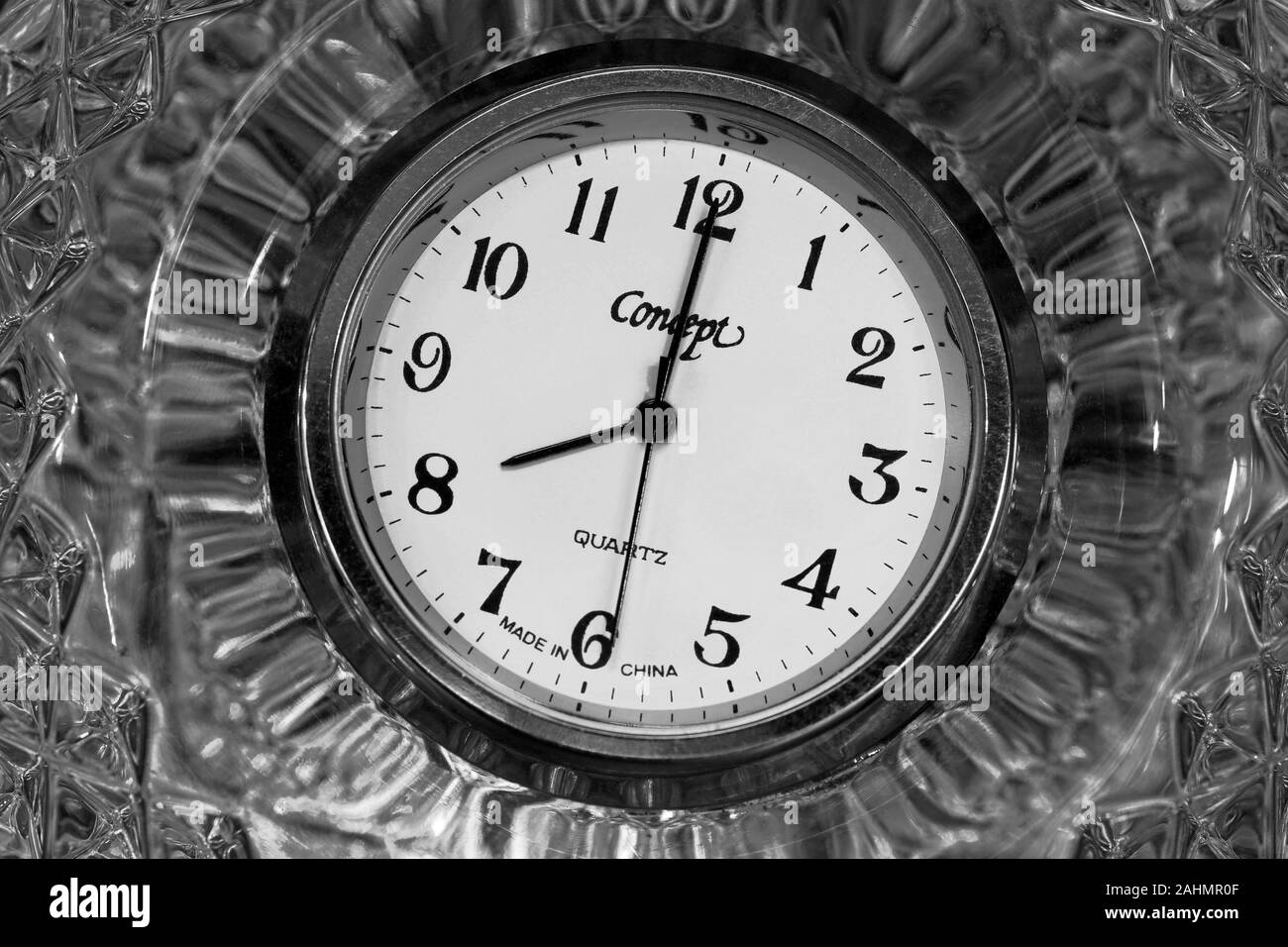 Crystal Golden Clock in Black and White II Stock Photo