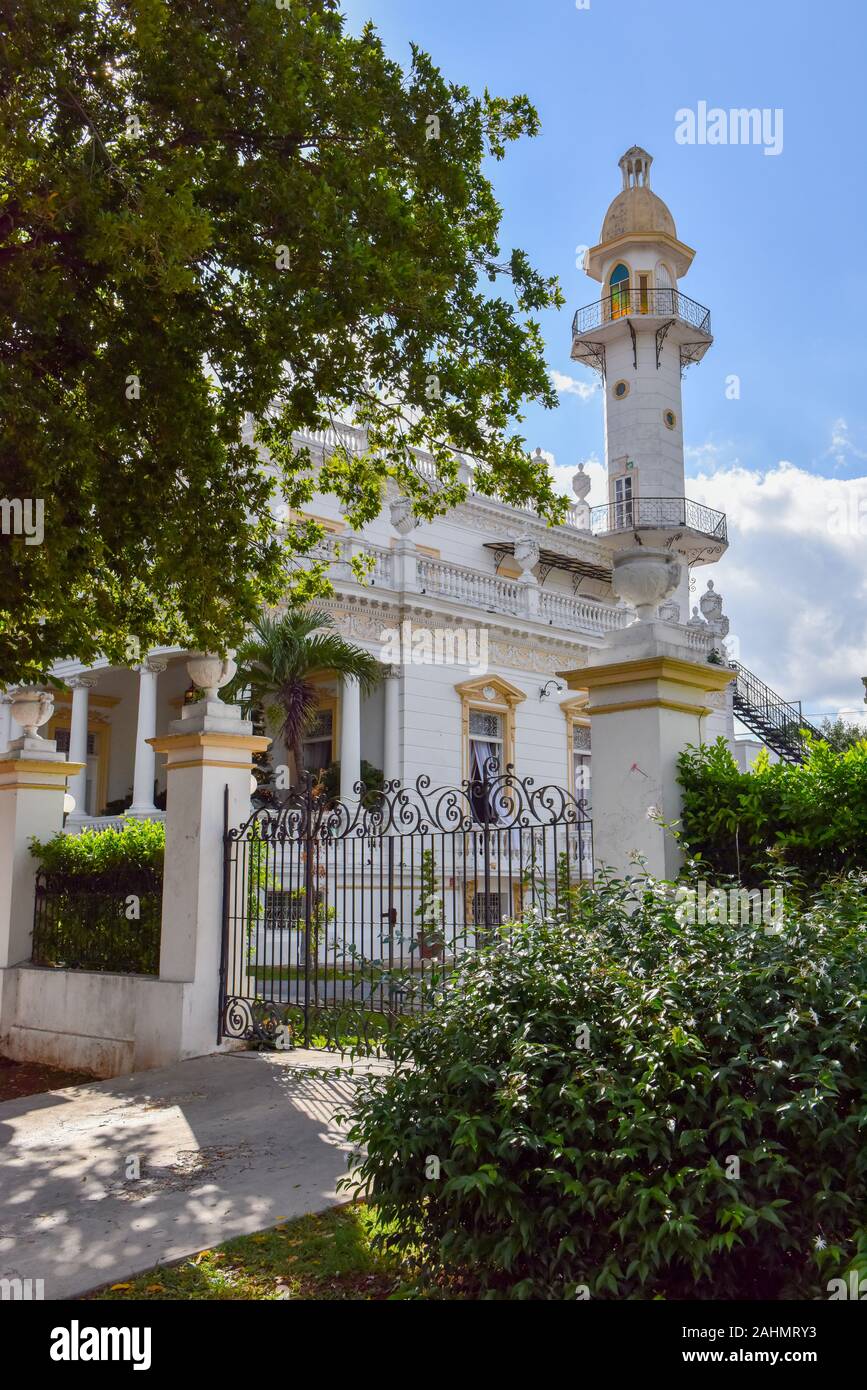 Historical 19th century Mansion, Paseo de Montejo, Merida, Yucatan Stock Photo