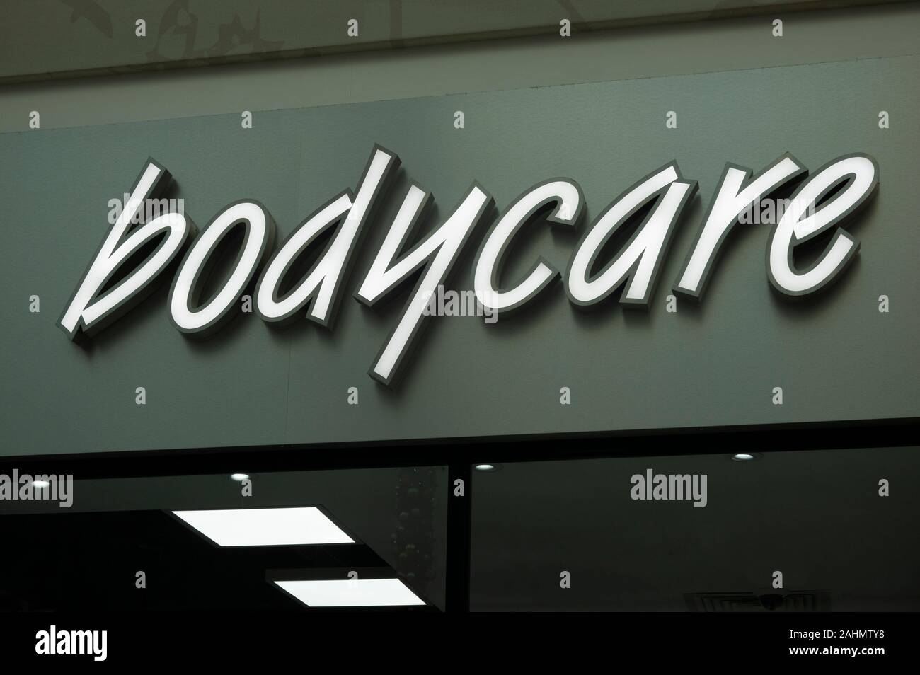 Bodycare sign over store entrance in Liverpool Stock Photo