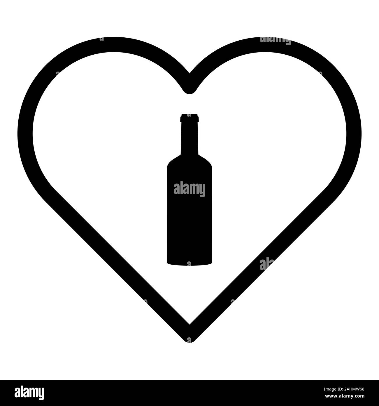Bottle and heart Stock Photo - Alamy