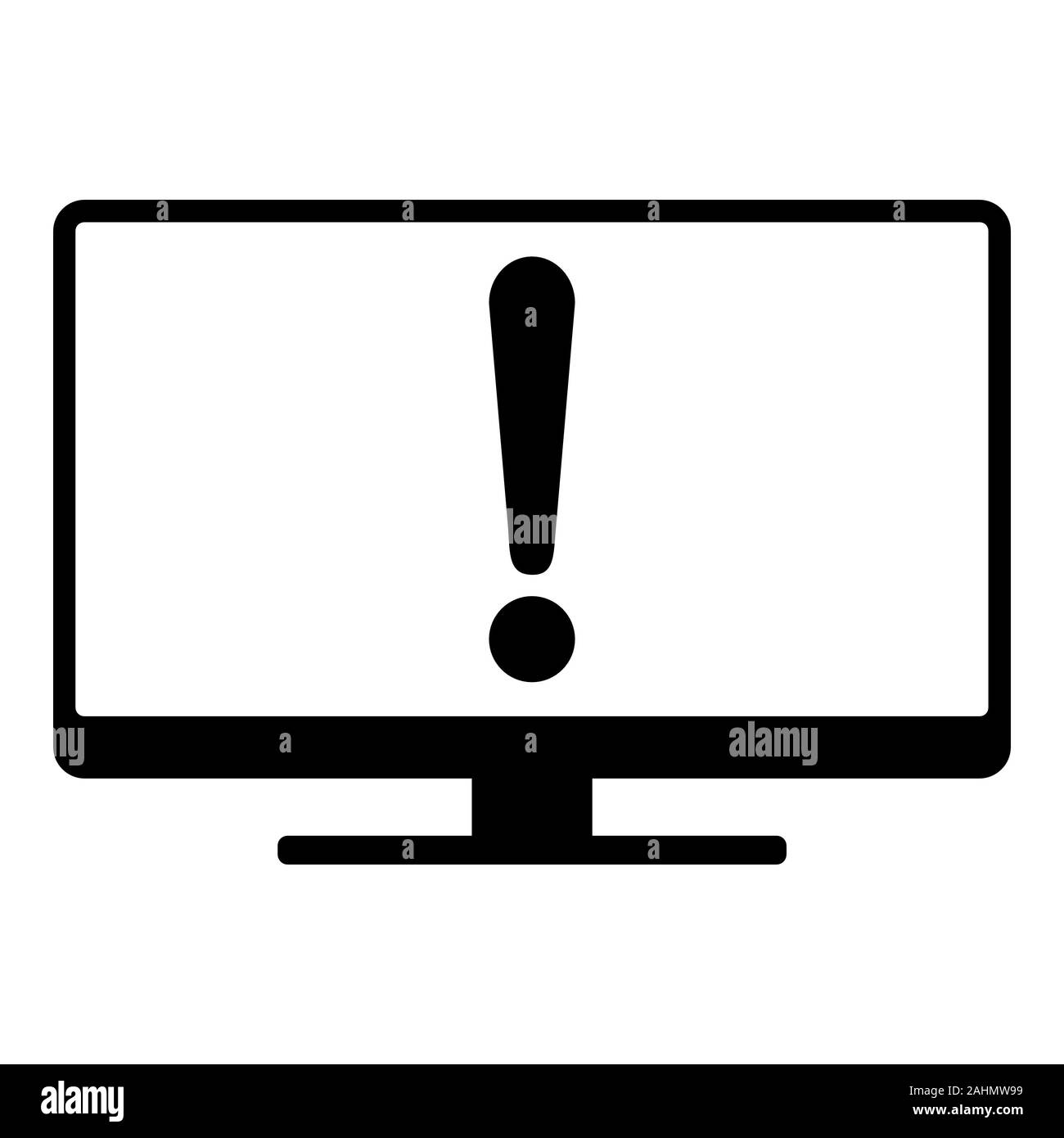 Exclamation mark and screen Stock Photo Alamy