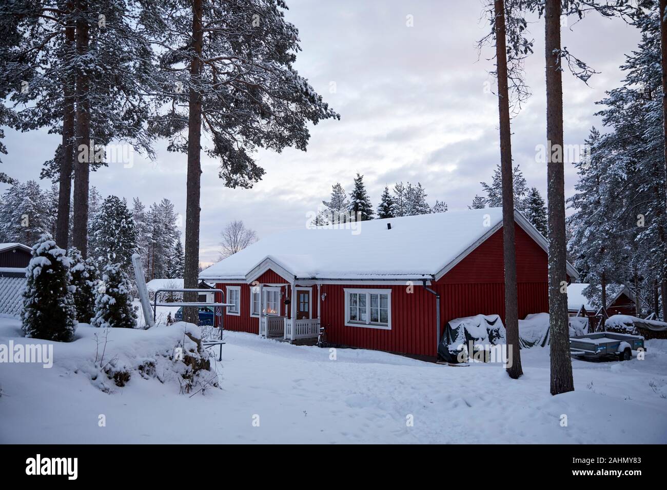 Finnish Rovaniemi a city in Finland and the region of Lapland typical