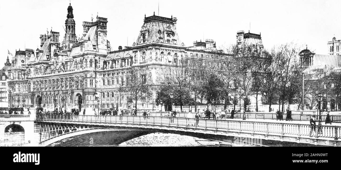 L'Hotel De Ville, Paris, France, early 1900s Stock Photo