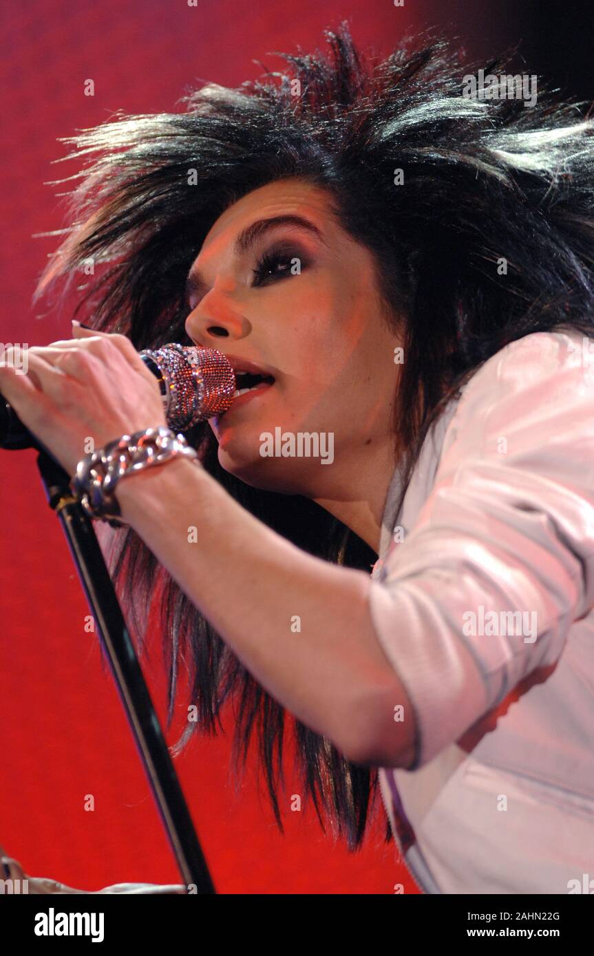 Verona Italy 09/07/2007 : Bill Kaulitz of Tokio Hotel in concert during the musical event 'Festivalbar 2007'. Stock Photo