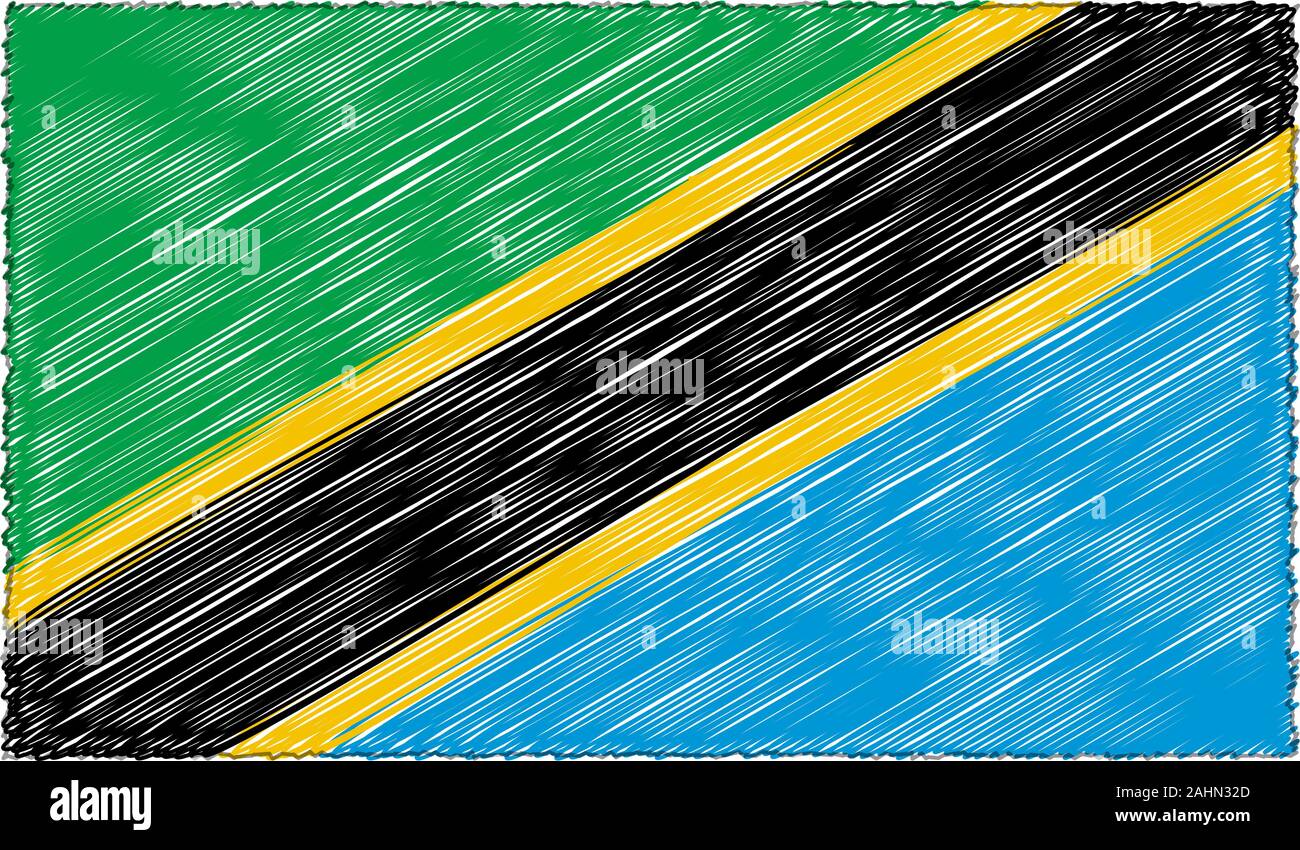 Vector Drawing of Sketch Style Tanzania Flag Stock Vector Image & Art ...