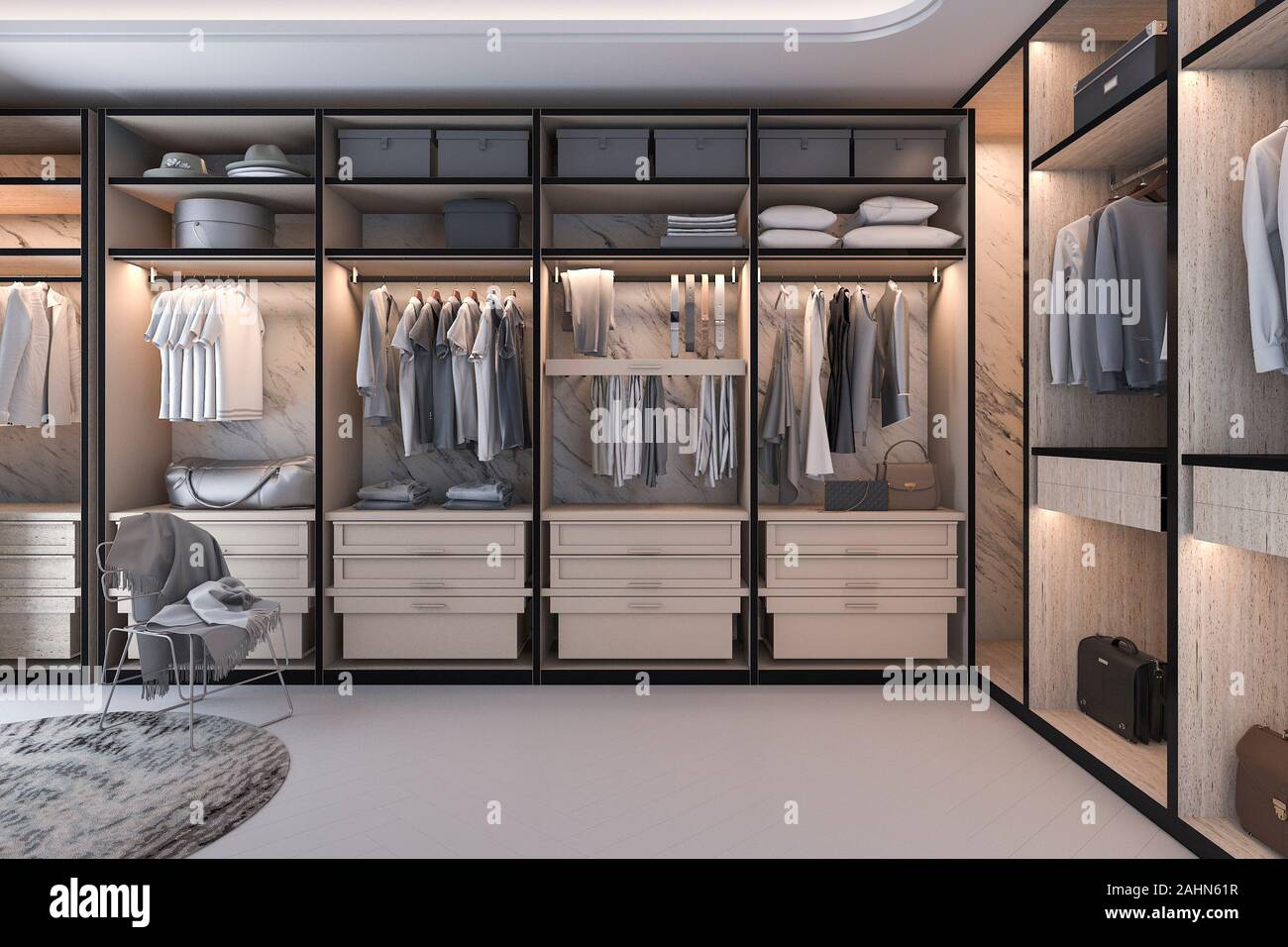 interior of modern luxury wardrobe Stock Photo - Alamy