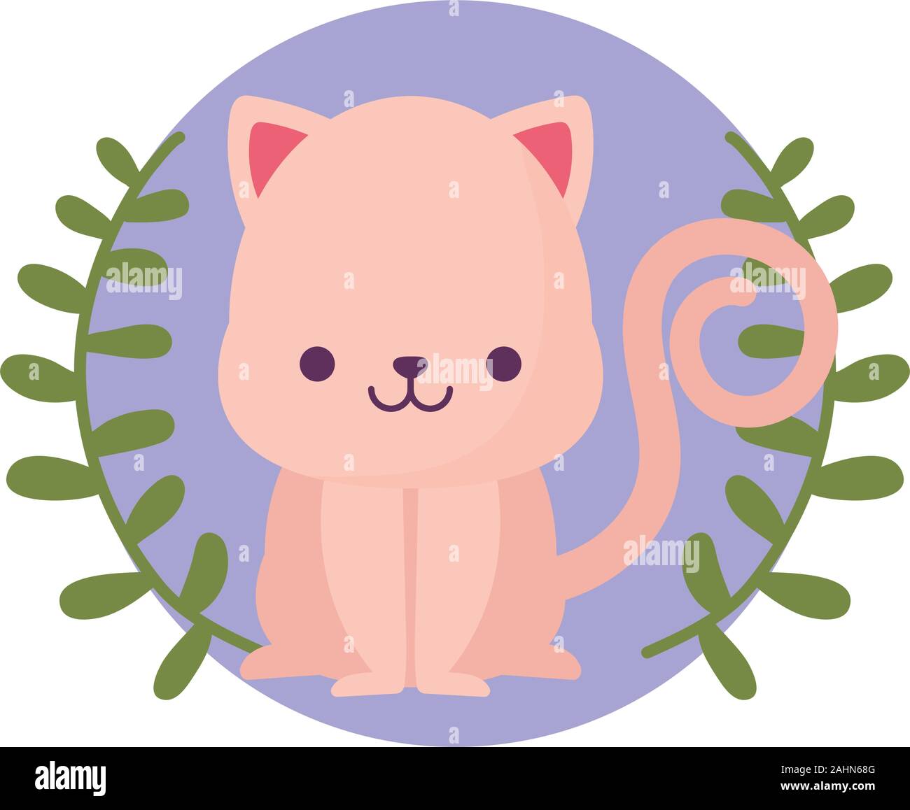 kawaii cat, kawaii anime Stock Illustration