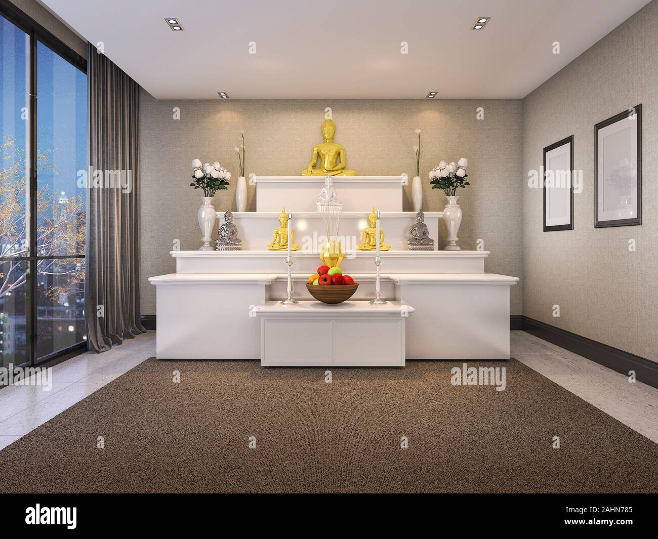 Featured image of post Prayer Room Wallpaper Prayer room with wooden flooring by milind kapadia