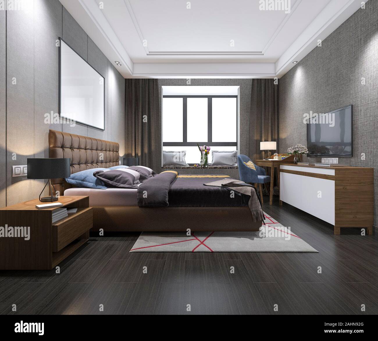 View of Luxury loft bedroom hi-res stock photography and images - Alamy