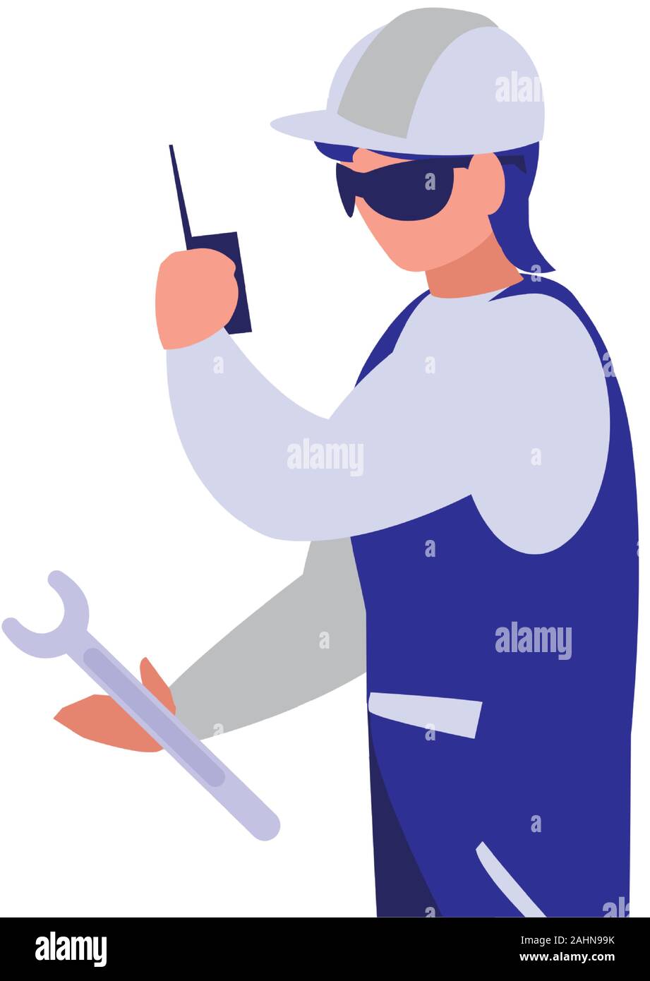 Engineer avatar man with white helmet design of Construction working ...