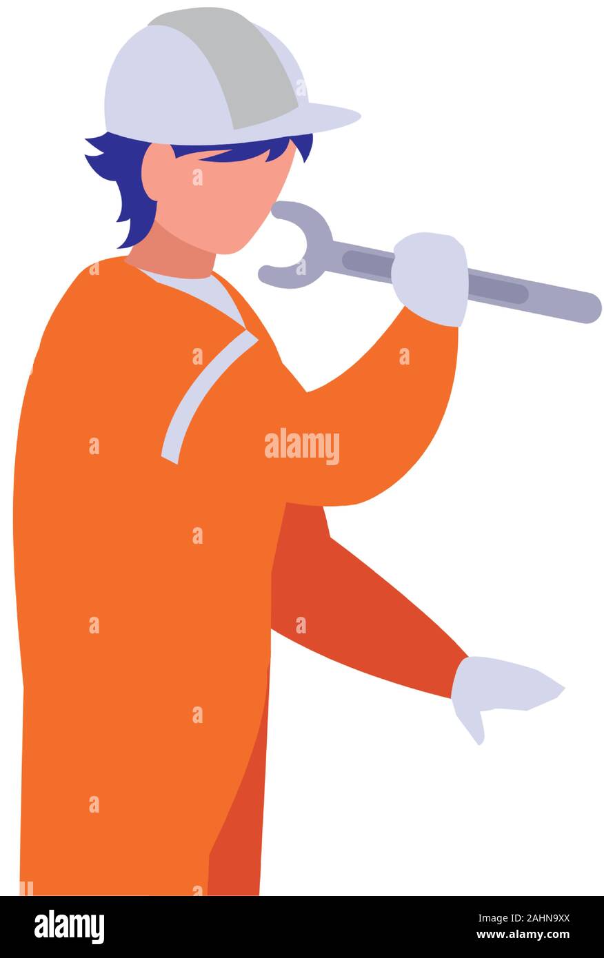 Engineer avatar man with white helmet design of Construction working ...