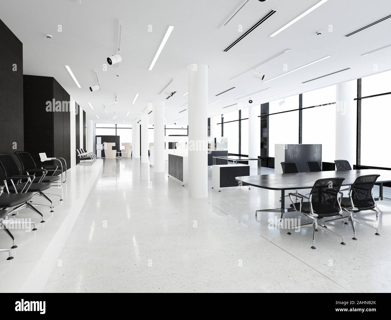 3d rendering business meeting room on office building Stock Photo