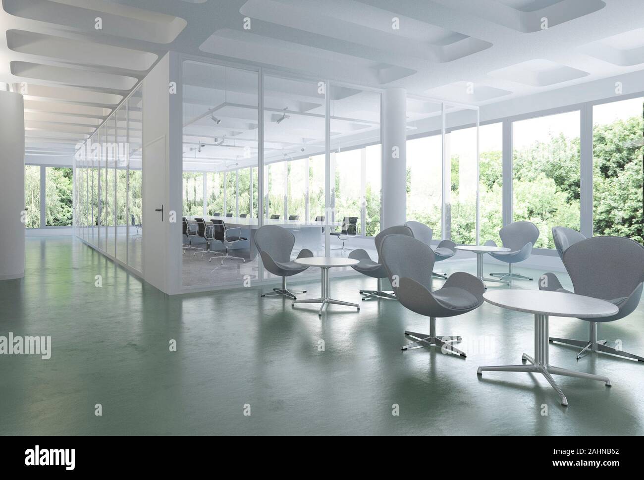 3d rendering business meeting room on office building Stock Photo