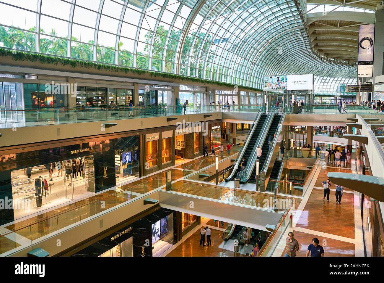 SINGAPORE - CIRCA NOVEMBER, 2015: interior shot of Louis Vuitton Singapore  Marina Bay Sands store. Stock Photo