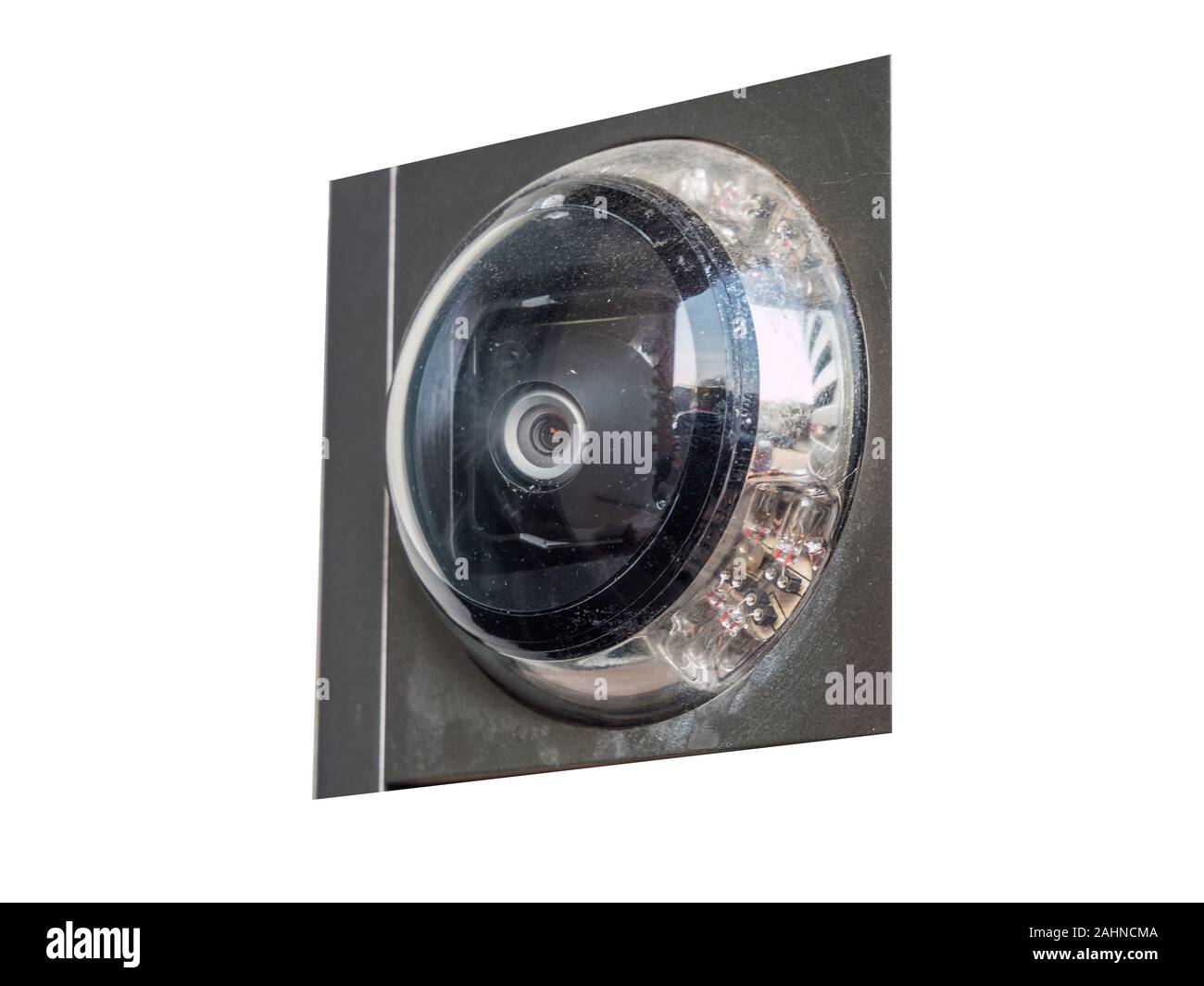 CCTV security camera isolated background Stock Photo