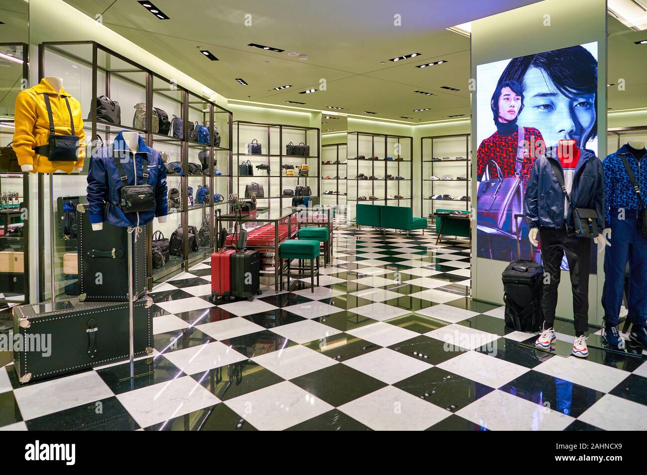 SINGAPORE CIRCA APRIL, 2019 interior shot of Prada store in The