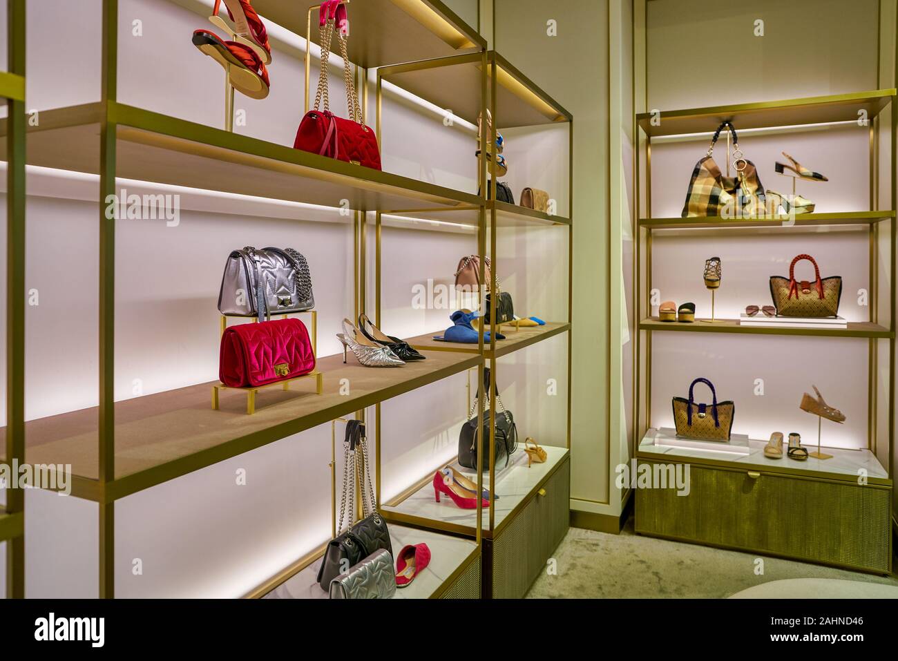 SINGAPORE - CIRCA APRIL, 2019: goods on display at Jimmy Choo store in The  Shoppes at Marina Bay Sands Stock Photo - Alamy