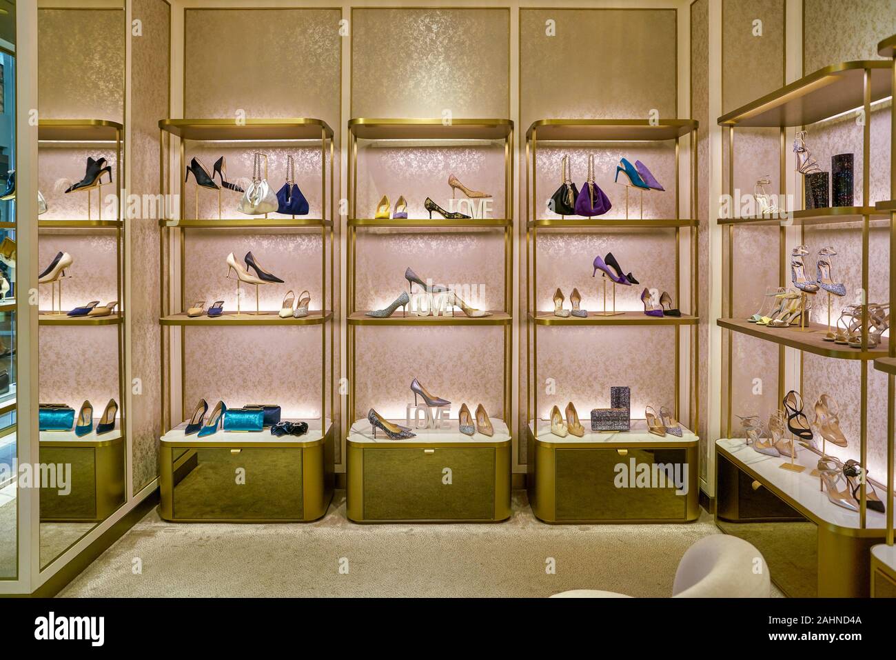 SINGAPORE - CIRCA APRIL, 2019: goods on display at Jimmy Choo store in The  Shoppes at Marina Bay Sands Stock Photo - Alamy