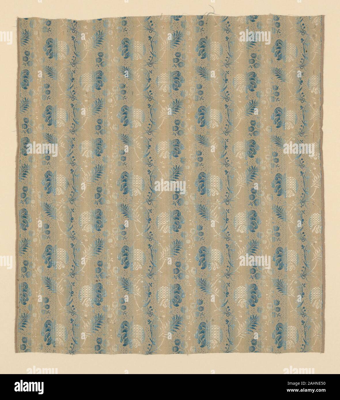 Panel. 1755–1759. Spitalfields. Silk, plain weave with supplementary patterning warps Stock Photo