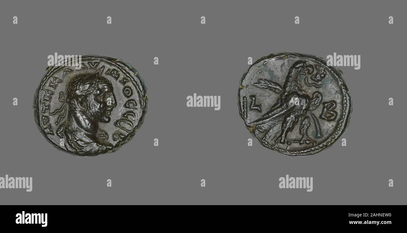 Ancient Roman. Coin Portraying Emperor Claudius II Gothicus. 268 AD–270 AD. Roman Empire. Billon Stock Photo