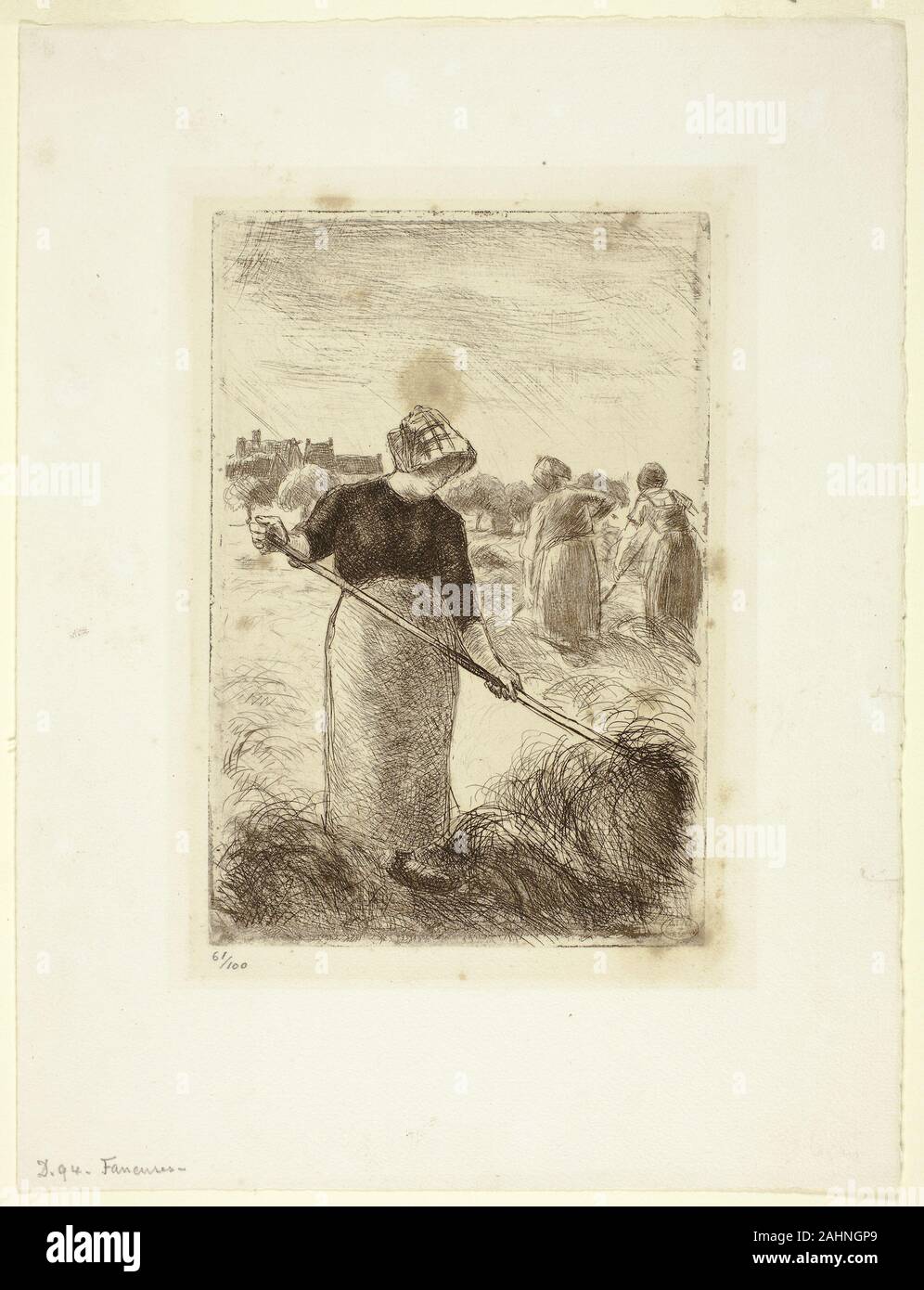 Camille Pissarro. Women Tossing the Hay. 1890. France. Etching in dark