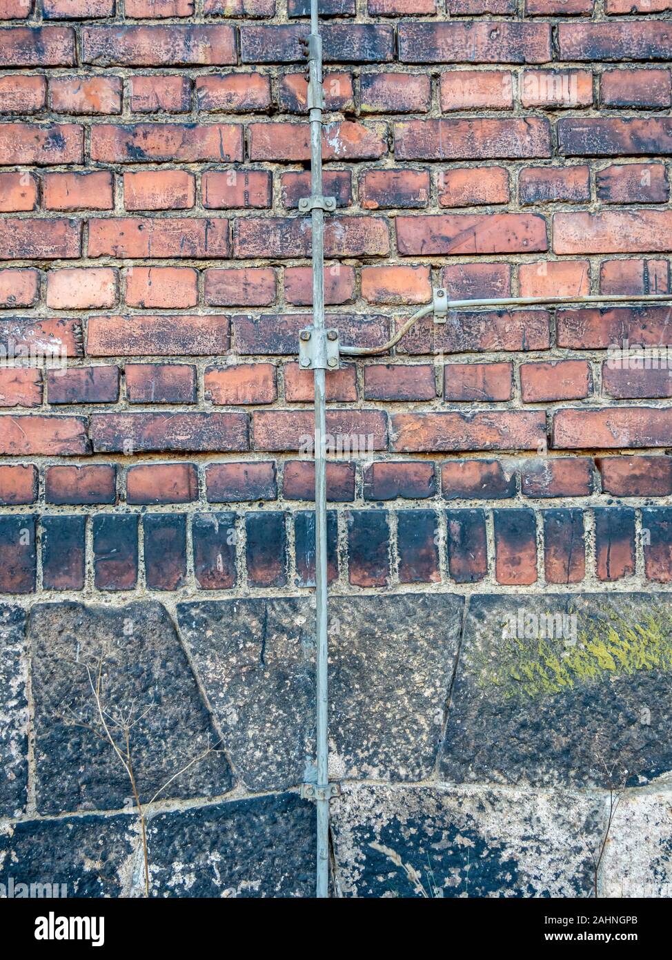 Lightning rod on an old house wall Stock Photo Alamy