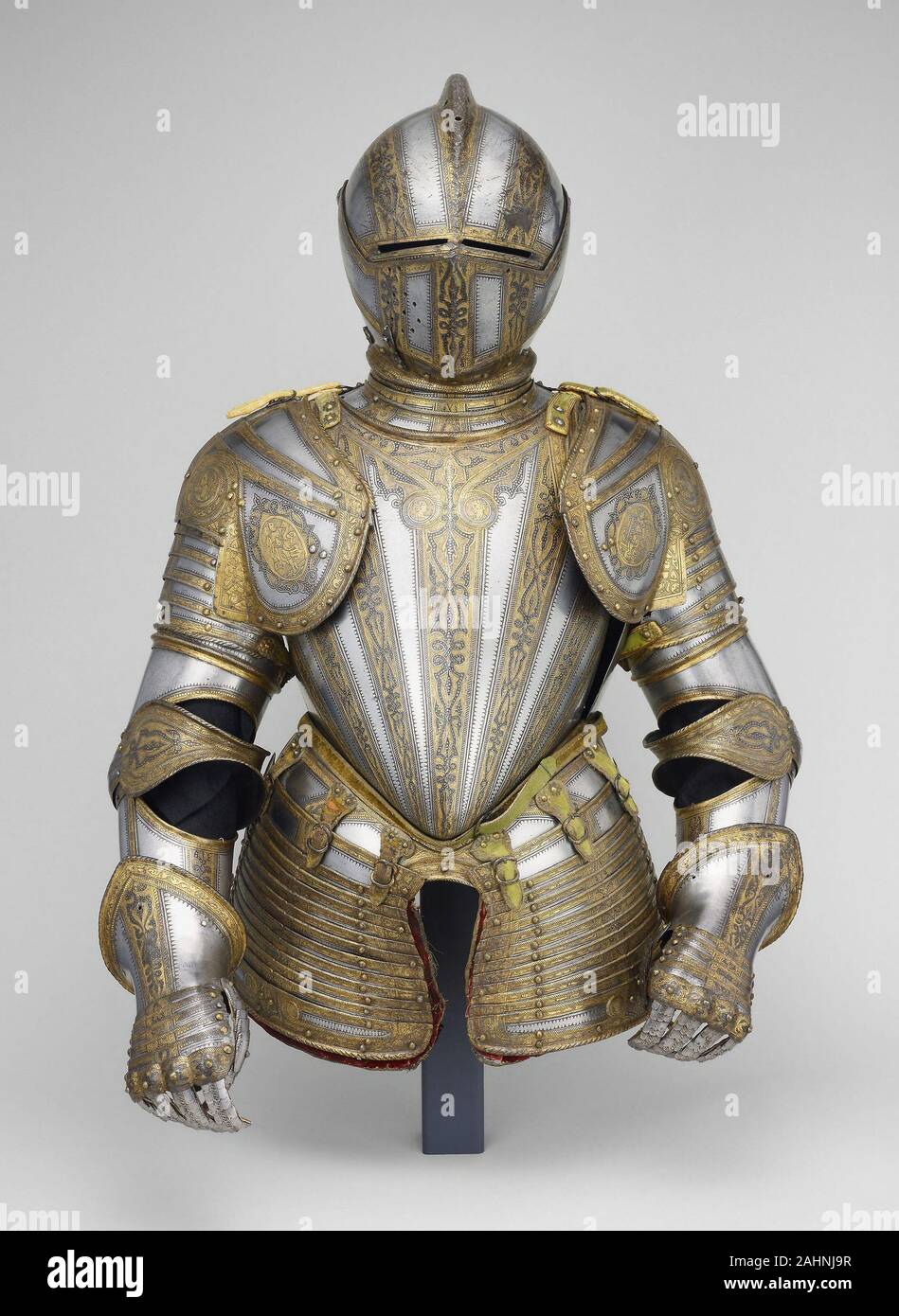 Garniture For Field And Foot Tourney At The Barriers 1560 1590 Milan Steel With Gilding Brass Leather Velvet Weave And Lace In The 16th Century Italian Armorers Produced Spectacular Armor Garnitures For Noblemen