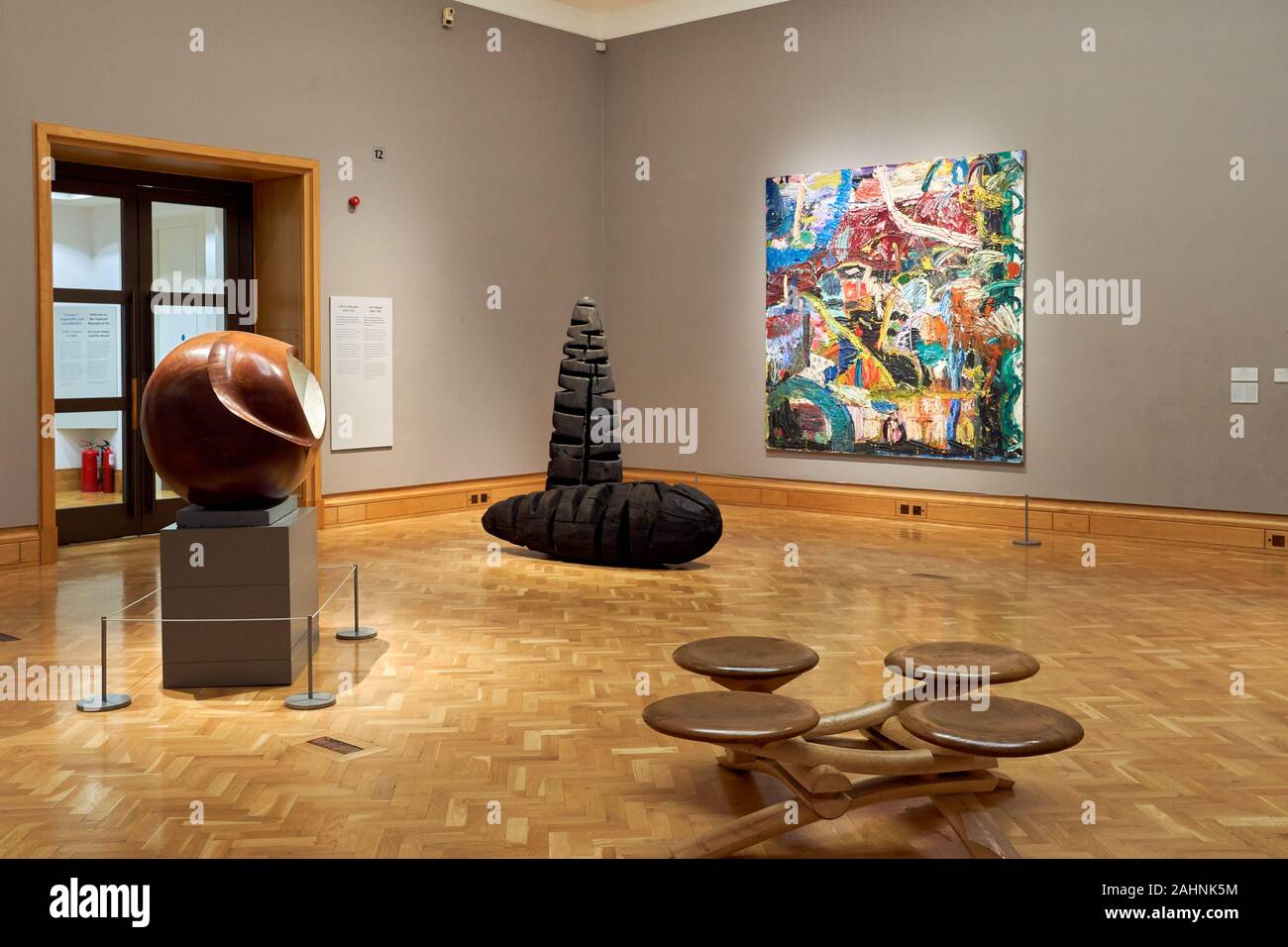 Artwork on display in the National Museum, Cardiff, South Wales Stock ...