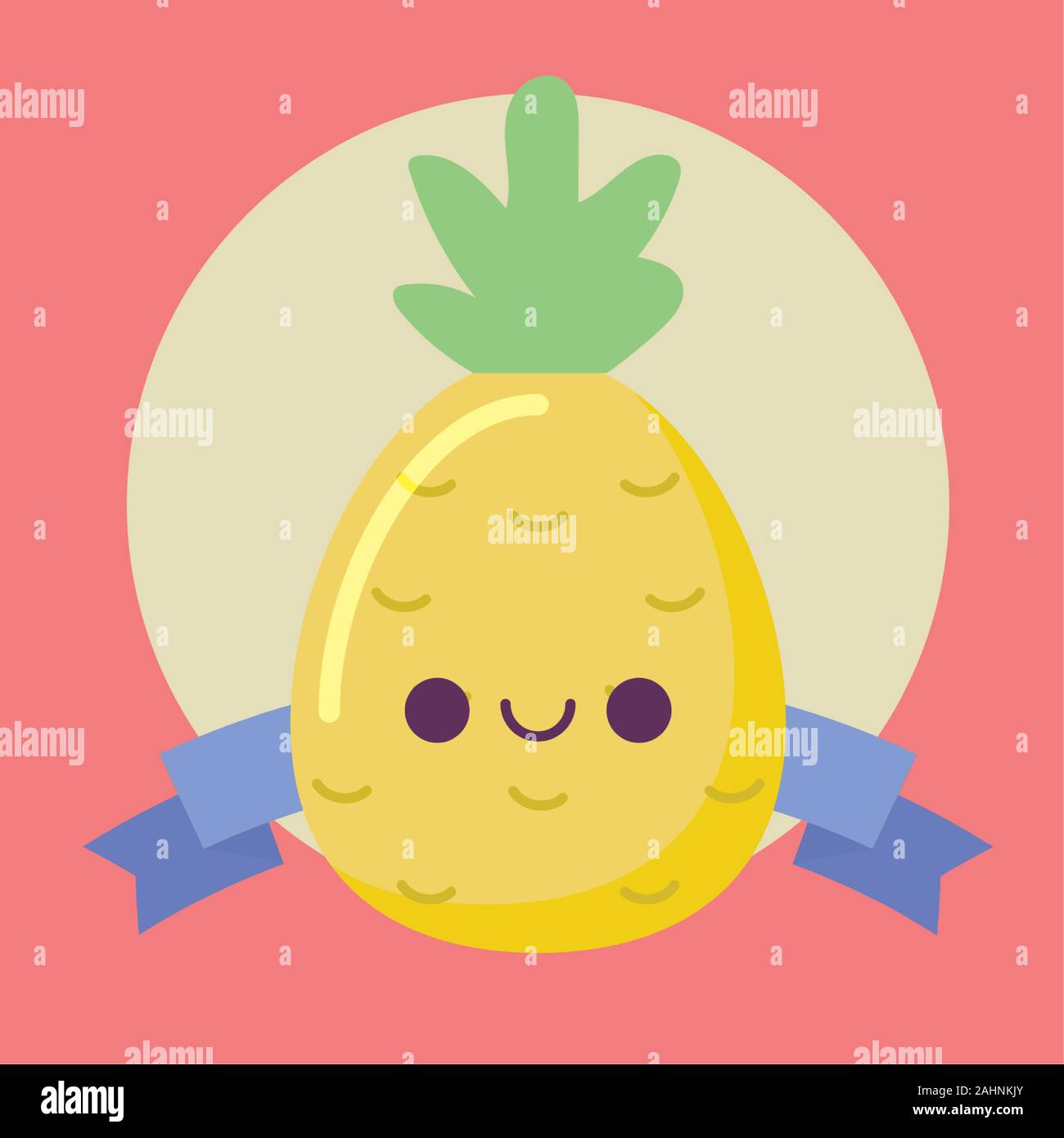 pineapple fruit cartoon design, Kawaii expression cute character funny ...