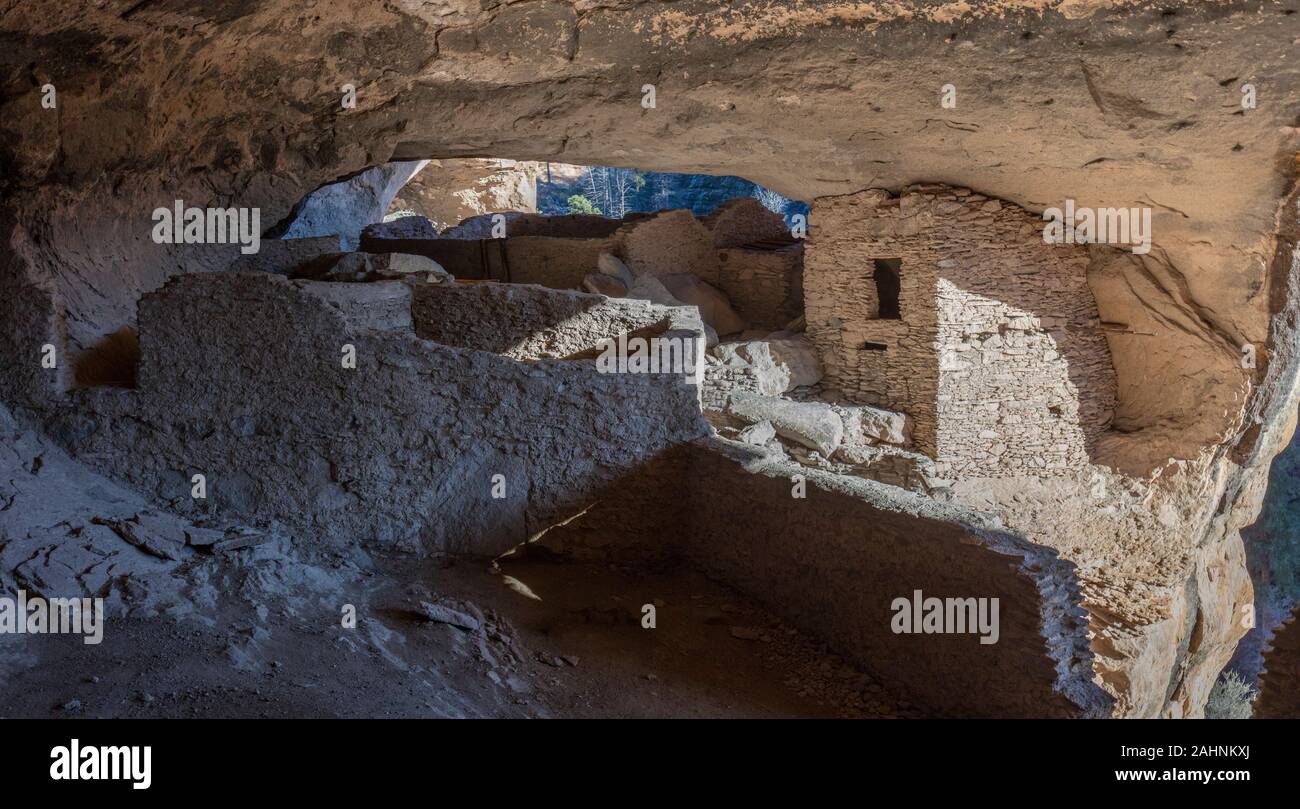 Gila Cliff Dwellings National Monument, Gila National Forest, New Mexico Stock Photo