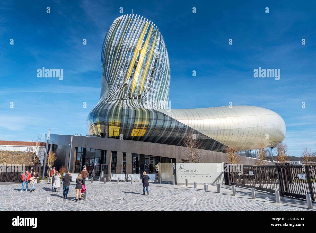 Bordeaux, France – February 25, 2017  The Cite du Vin in Bordeaux, the museum and exhibition place on the theme of wine in Bordeaux. Stock Photo