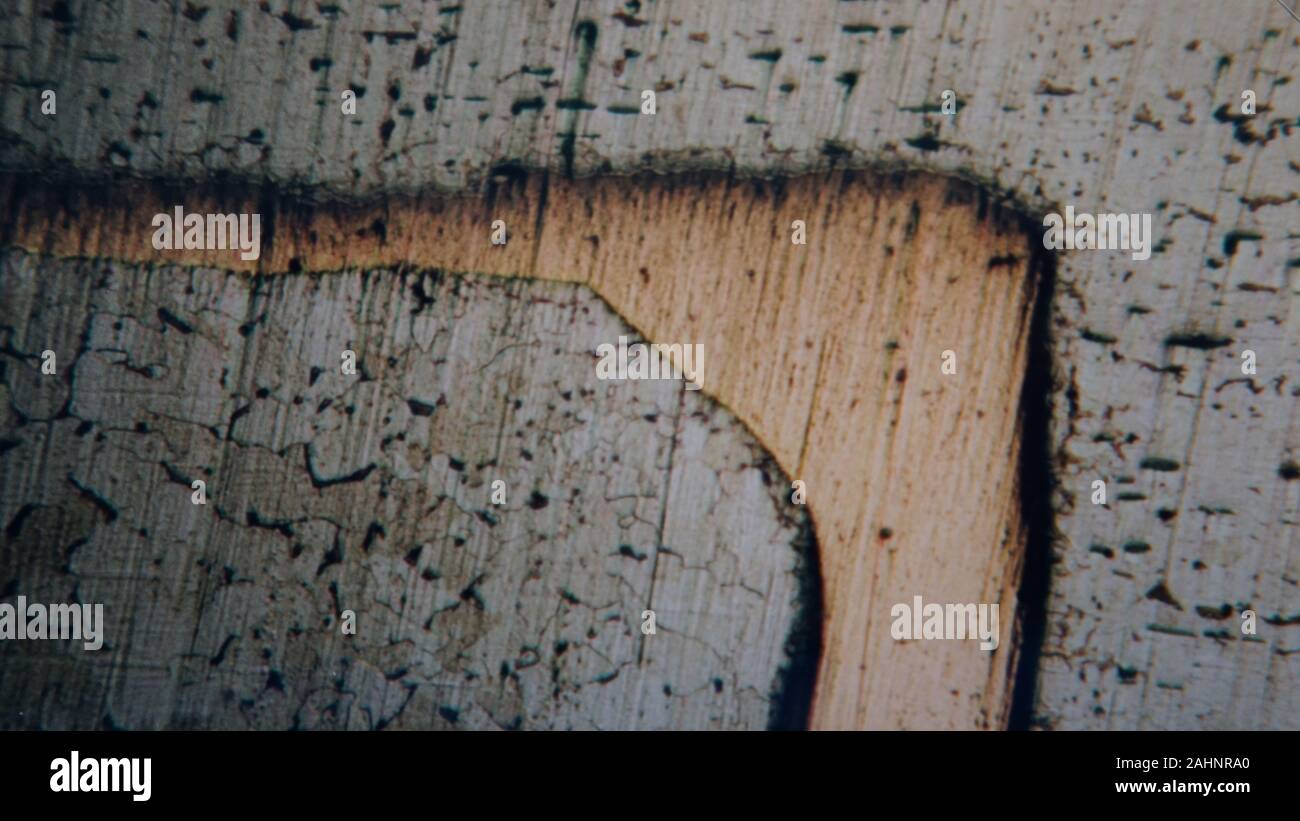 micrograph of a furnace brazed copper joint in a hydraulic fitting x150 etched in nital Stock