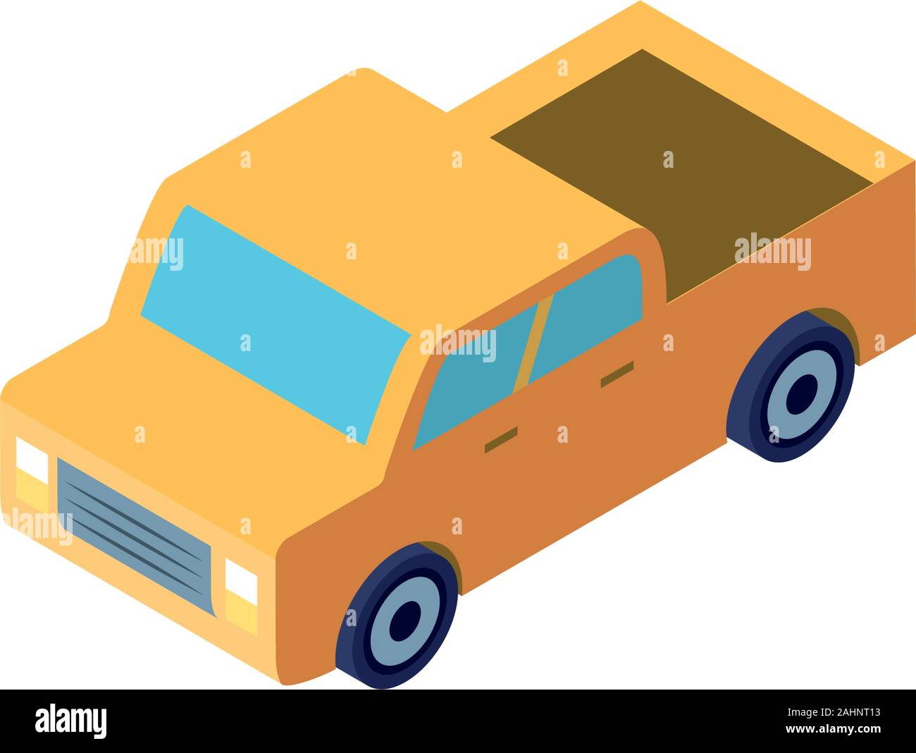 yellow truck on white background vector illustration design Stock ...