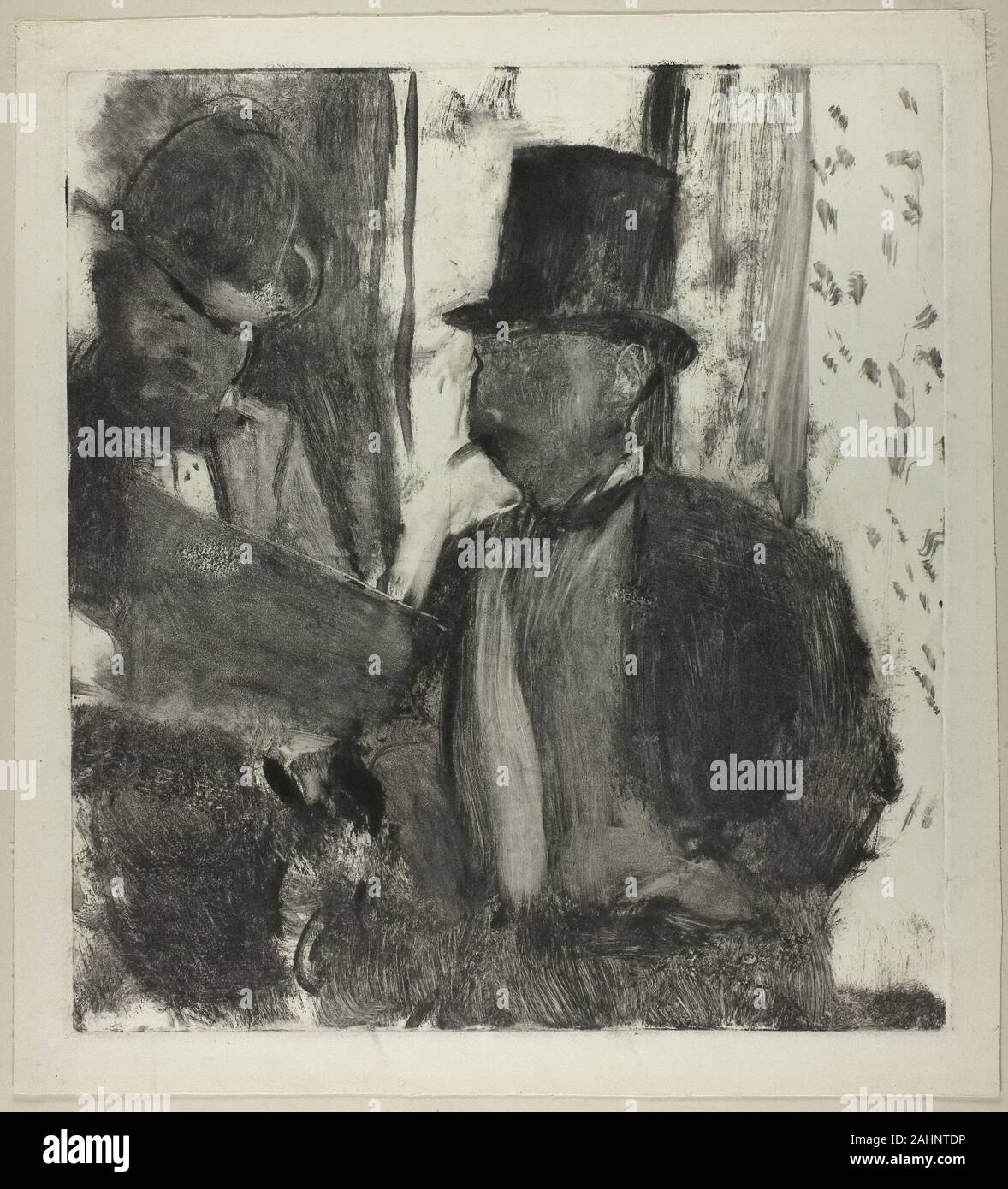 Hilaire Germain Edgar Degas. The Two Connoisseurs. 1875–1885. France.  Monotype in dark gray on ivory wove paper Stock Photo - Alamy
