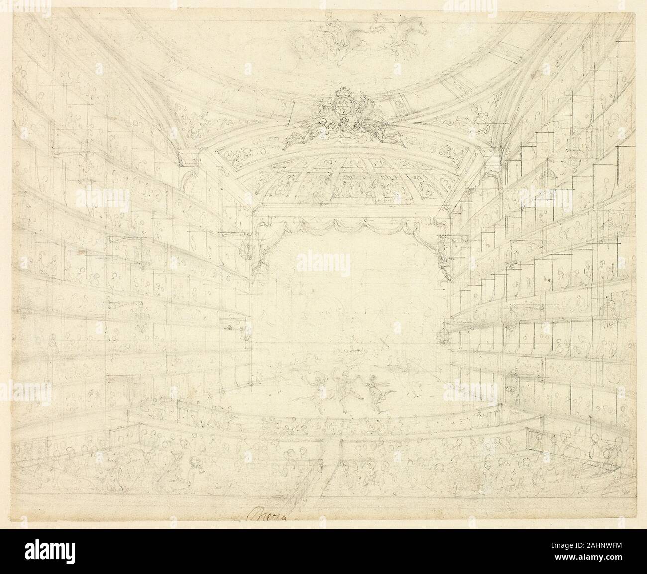 Augustus Charles Pugin. Study for Opera House, from Microcosm of London