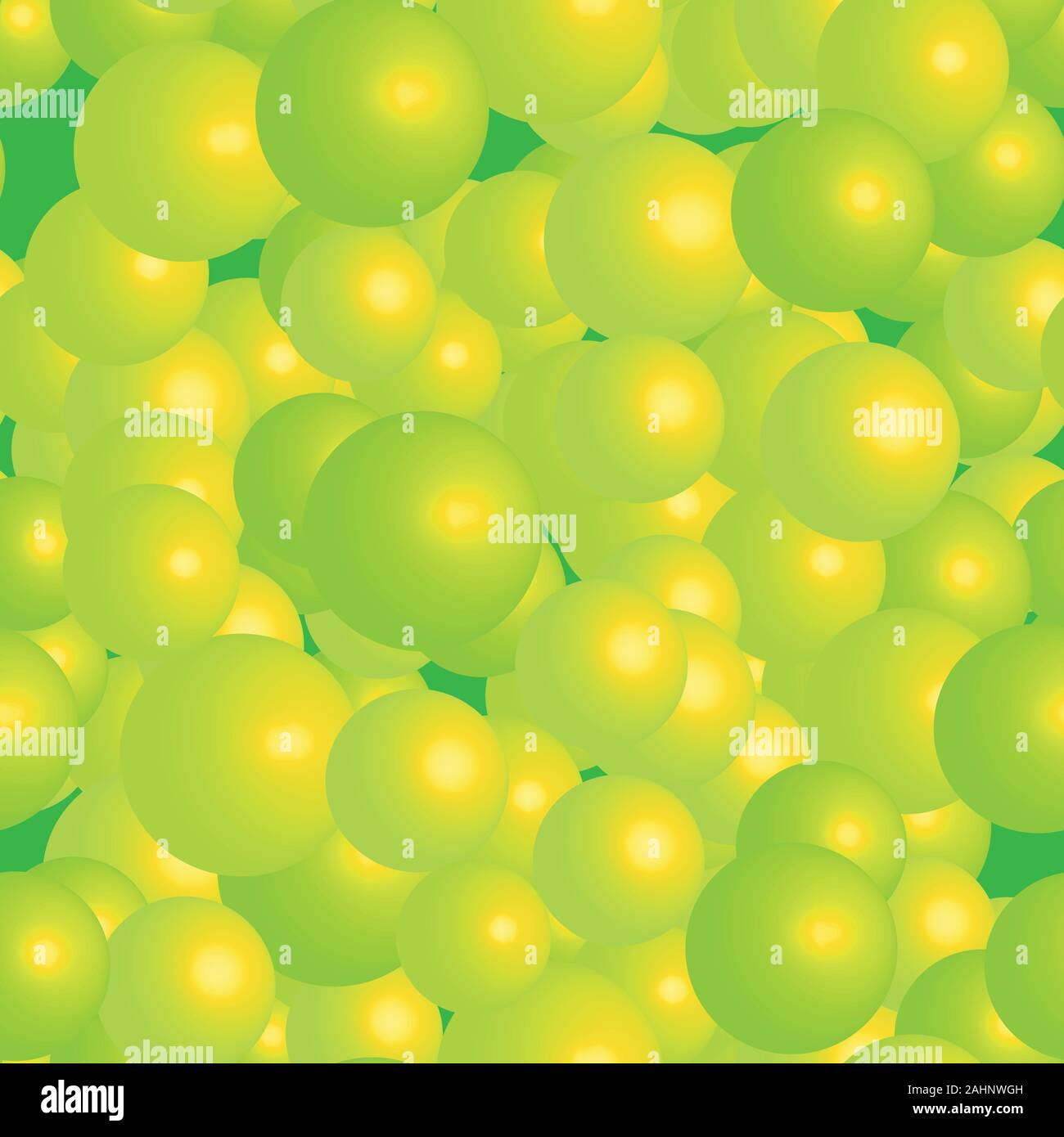 Yellow Green Balls Seamless Pattern on Green Background Stock Vector